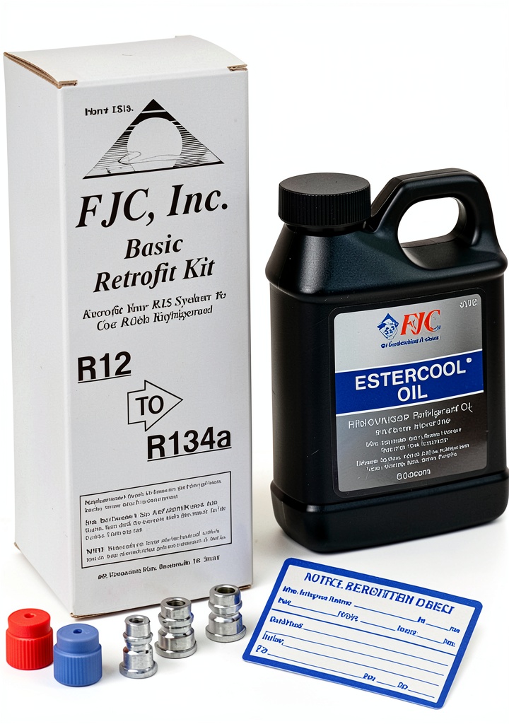 FJC 2538 Refrigerant Retrofit Kit components