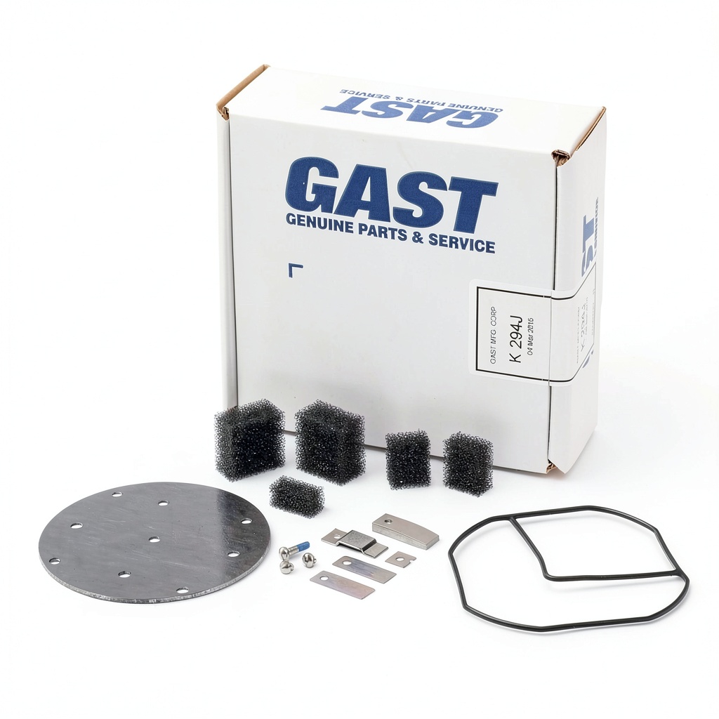 Technician using GAST K294J kit on a car's AC system