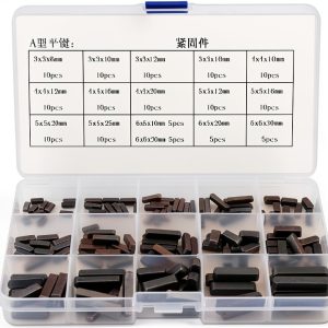 Motor Shaft Keys Set, Stainless Steel, 140pcs, Round Ended Key Parallel Drive, 8mm 10mm 12mm 16mm 20mm 25mm 30mm-0