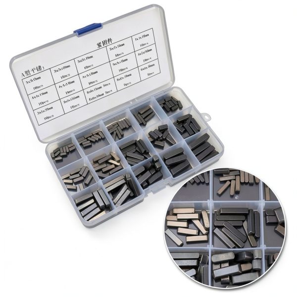Keyway Assortment GBSCLOVER 140Pcs A3 Carbon Steel Parallel Shaft Keys-1