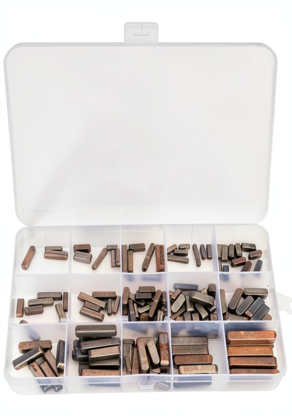 Steel Machine Keyway Assortment, 140PCS 12mm 16mm 20mm 25mm Professional Parallel Drive Shaft Key Round Ended Key for Shaft Type Fastening Connection-0