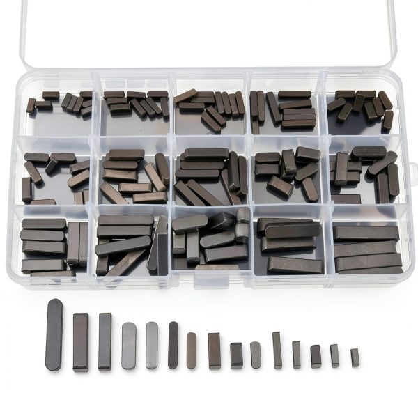 Keyway Assortment GBSCLOVER 140Pcs A3 Carbon Steel Parallel Shaft Keys-2
