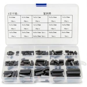 Keyway Assortment GBSCLOVER 140Pcs A3 Carbon Steel Parallel Shaft Keys-0