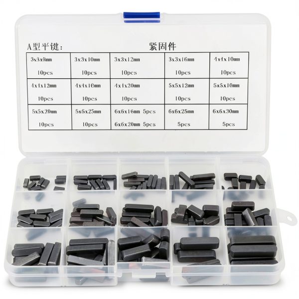 Keyway Assortment GBSCLOVER 140Pcs A3 Carbon Steel Parallel Shaft Keys-0