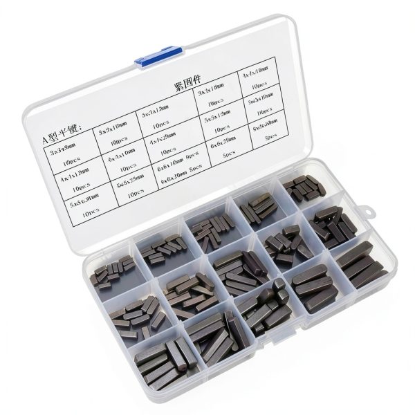 Keyway Assortment GBSCLOVER 140Pcs A3 Carbon Steel Parallel Shaft Keys-7